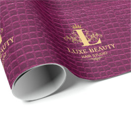 Luxury Crocodile Leather Monogram Gold Initial Cadeaupapier