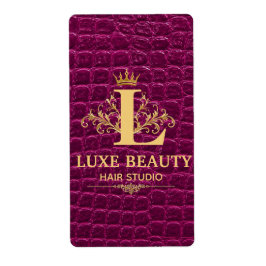 Luxury Crocodile Leather Monogram Gold Initial Etiket