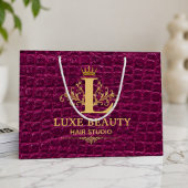 Luxury Crocodile Leather Monogram Gold Initial Groot Cadeauzakje