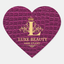 Luxury Crocodile Leather Monogram Gold Initial Hart Sticker