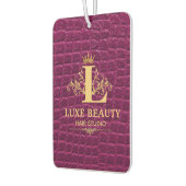 Luxury Crocodile Leather Monogram Gold Initial Luchtverfrisser (Links)