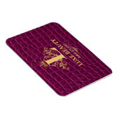 Luxury Crocodile Leather Monogram Gold Initial Magneet (Rechterzijde)