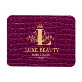 Luxury Crocodile Leather Monogram Gold Initial Magneet