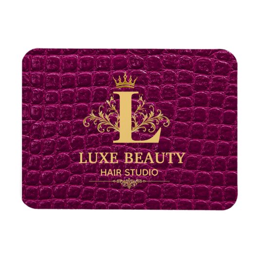 Luxury Crocodile Leather Monogram Gold Initial Magneet (Horizontaal)