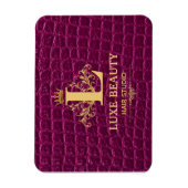 Luxury Crocodile Leather Monogram Gold Initial Magneet (Verticaal)
