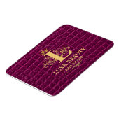 Luxury Crocodile Leather Monogram Gold Initial Magneet (Linkerzijde)