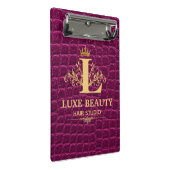 Luxury Crocodile Leather Monogram Gold Initial Mini Klembord (Schuin)
