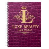 Luxury Crocodile Leather Monogram Gold Initial  Notitieboek (Voorkant)