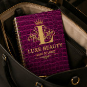 Luxury Crocodile Leather Monogram Gold Initial Planner