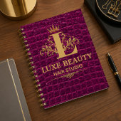 Luxury Crocodile Leather Monogram Gold Initial Planner