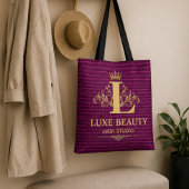 Luxury Crocodile Leather Monogram Gold Initial Tote Bag