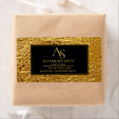 Luxury Crumpled Gold Foil Texture Elegant Metallic Etiket (Insitu)