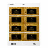 Luxury Crumpled Gold Foil Texture Elegant Metallic Etiket (Full Sheet)