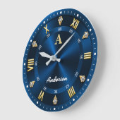 Luxury Crystal Accents Royal Blue Grote Klok (Hoek)