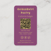 Luxury Cupcake Home Bakery Pastry Chef Modern Visitekaartje (Achterkant)