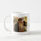 Luxury Cursive Gold White Initial  S + 2 PHOTO Koffiemok (Links)