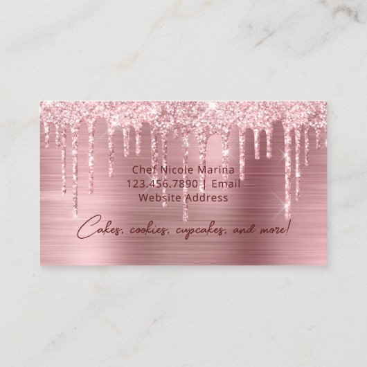 Luxury Cute Pink Cupcake Bakery Sweets Chef Visitekaartje (Achterkant)