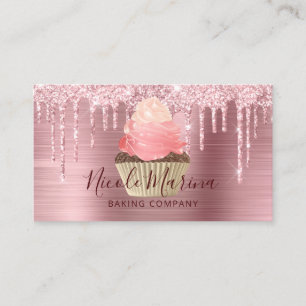 Luxury Cute Pink Cupcake Bakery Sweets Chef Visitekaartje
