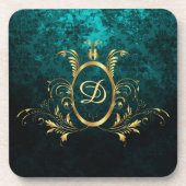 Luxury Damask gold Lijst - Gepersonaliseerd Bier Onderzetter (Voorkant)