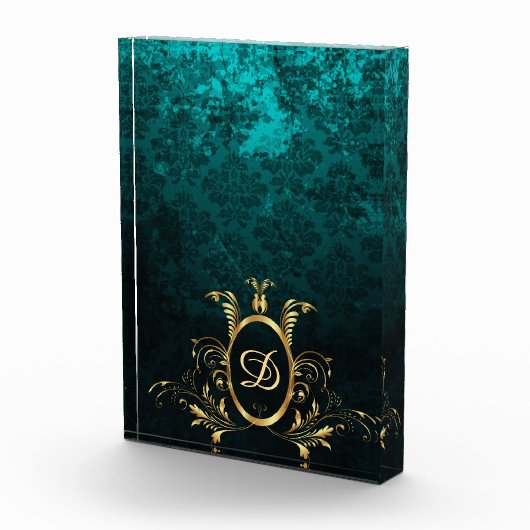 Luxury Damask gold Lijst - Gepersonaliseerd Fotoblokken (Rechts)