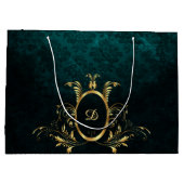 Luxury Damask Lijst monogram Groot Cadeauzakje (Achterkant)