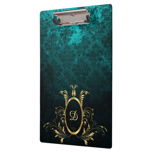 Luxury Damask Lijst monogram Klembord (Links)