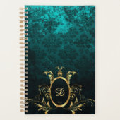 Luxury Damask Lijst monogram Planner (Voorkant)