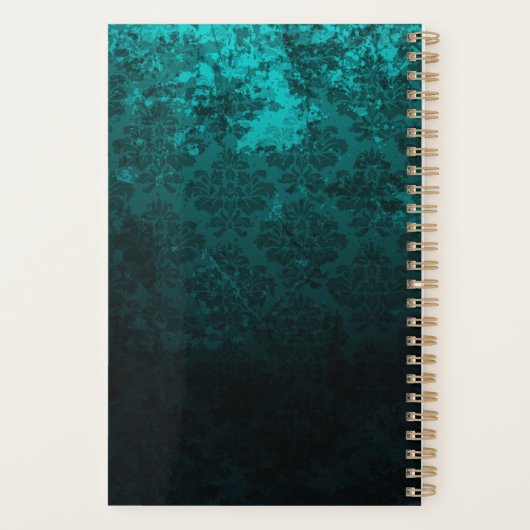 Luxury Damask Lijst monogram Planner (Achterkant)