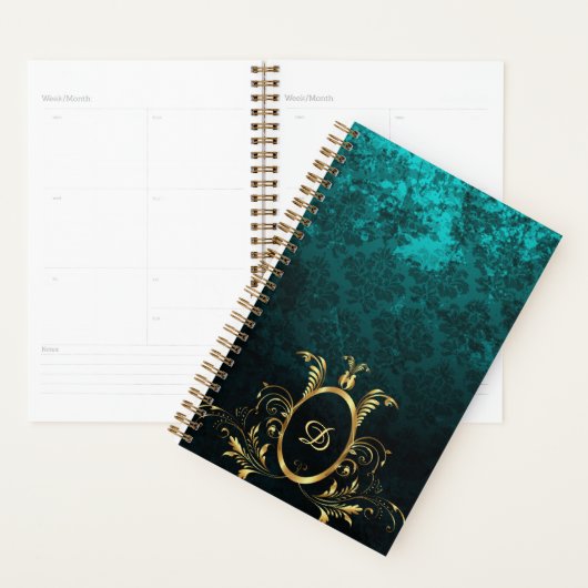 Luxury Damask Lijst monogram Planner (Display)