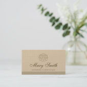 Luxury Damask Logo Visitekaartje Pearlized Finish (Staand voorkant)