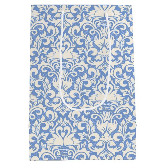 Luxury Damask Romantic Swan Love Medium Cadeauzakje (Achterkant)