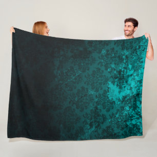 Luxury Damask turquoise Fleece Deken
