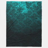 Luxury Damask turquoise Fleece Deken (Voorkant)