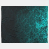 Luxury Damask turquoise Fleece Deken (Voorkant (Horizontaal))