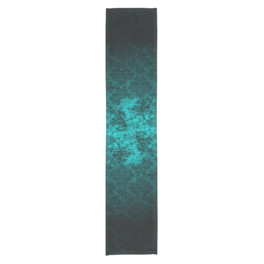 Luxury Damask turquoise Korte Tafelloper (Voorkant)