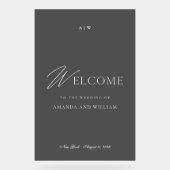 Luxury Dark Acrylic Wedding Welcome Sign Acryl Bord (Voorkant)