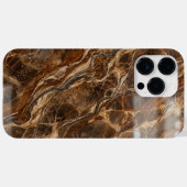 Luxury Dark Brown and Gold Marble iPhone Case (Achterkant (horizontaal))