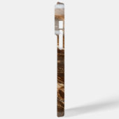 Luxury Dark Brown and Gold Marble iPhone Case (Achterkant / Links)