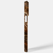 Luxury Dark Brown and Gold Marble iPhone Case (Achterkant / Rechts)