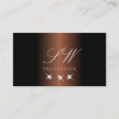 Luxury Dark Brown Silver Sparkle Diamonds Monogram Visitekaartje (Voorkant)