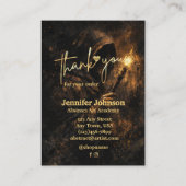 Luxury Dark Fine Art | Elegant Thank You Visitekaartje (Achterkant)