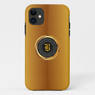 Luxury Dark Floral Badge Gold iPhone 5 Hoesje