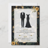 Luxury Dark Floral Elegant Wedding Invitation Kaart (Achterkant)