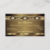 Luxury Dark Gold Effects Elegant Shimmery Diamonds Visitekaartje (Achterkant)