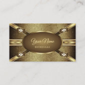 Luxury Dark Gold Effects Elegant Shimmery Diamonds Visitekaartje (Voorkant)