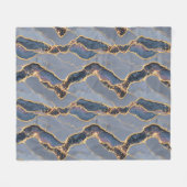 Luxury Dark Gray Marble Texture with Gold Veins Fleece Deken (Voorkant (Horizontaal))
