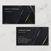 Luxury Dark Grey Background Gold Lines Visitekaartje (Voorkant / Achterkant)