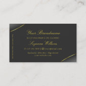Luxury Dark Grey met Shimmery Gold Border Modern Visitekaartje (Achterkant)