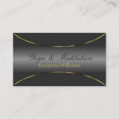 Luxury Dark Grey met Shimmery Gold Border Modern Visitekaartje (Voorkant)