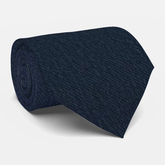 Luxury Dark Navy Blue Solid Color Textured Necktie Stropdas (Opgerold)